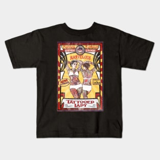 The Tattooed Lady Sideshow Poster Kids T-Shirt